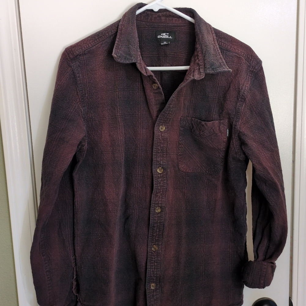 O'Neill Men's Burgundy Button-Down Shirt